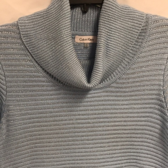 Calvin Klein Oversized Powder Blue/Silver Sweater - Picture 2 of 8
